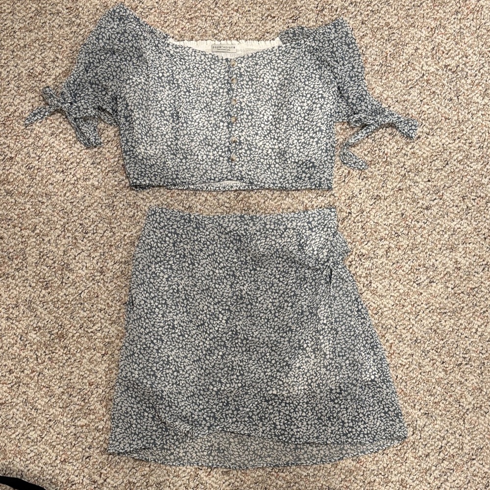 Paper Crane Floral Two-Piece Set